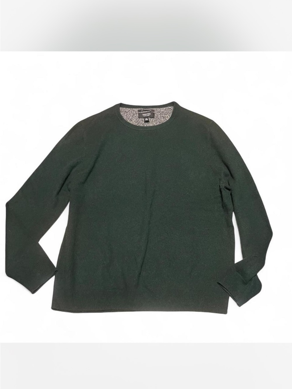 🌲 Deep Forest Green 100% Cashmere Knit Crewneck Sweater XL